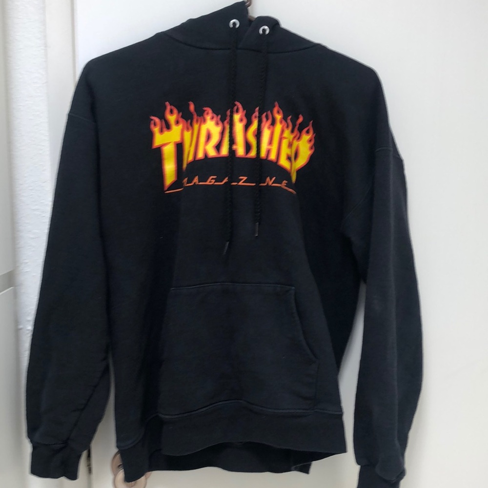 Men’s medium thrasher skateboarding  flame hoodie